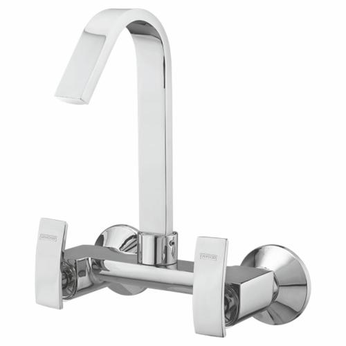 Sink Mixer Wall Mounted with Swinging Spout Chrome